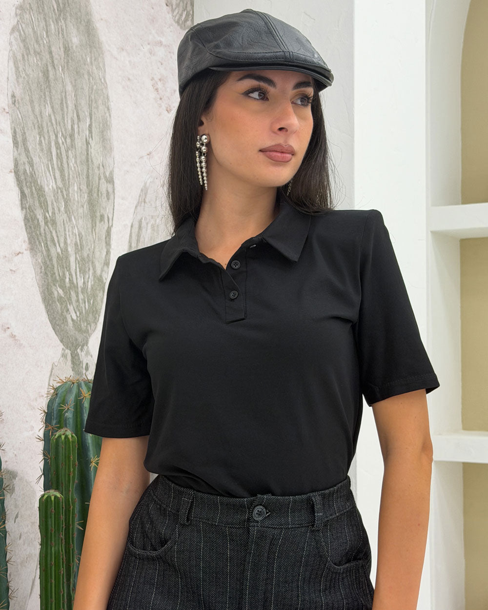Polo Spalline Nero