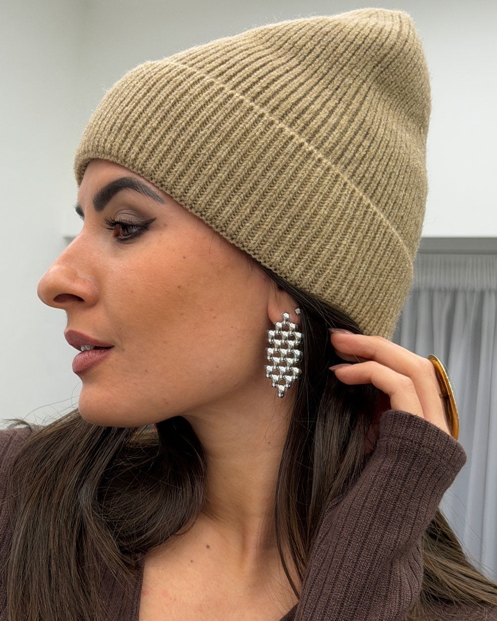 Orecchini rete bombata Argento