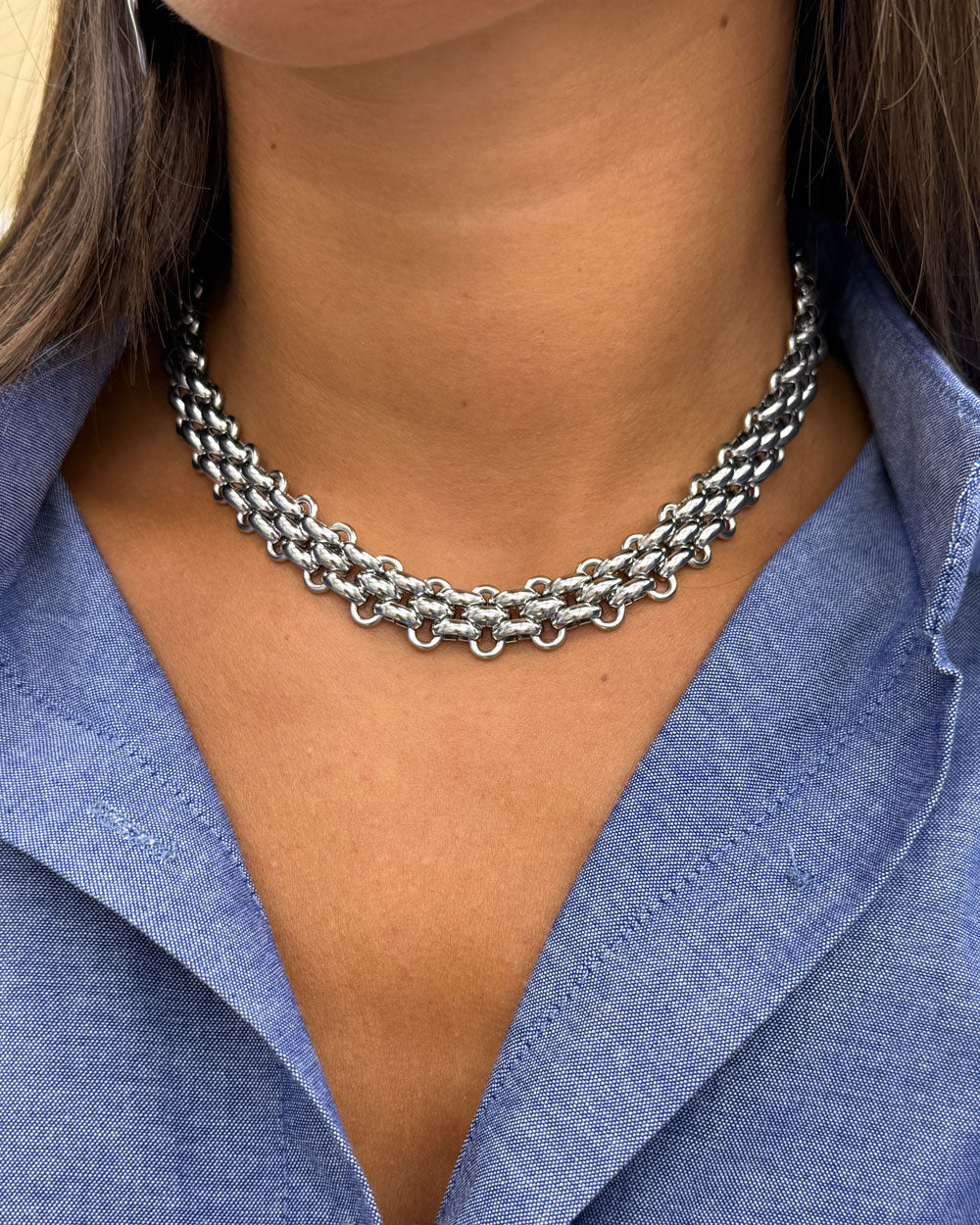Collana Elevator Catene Argento