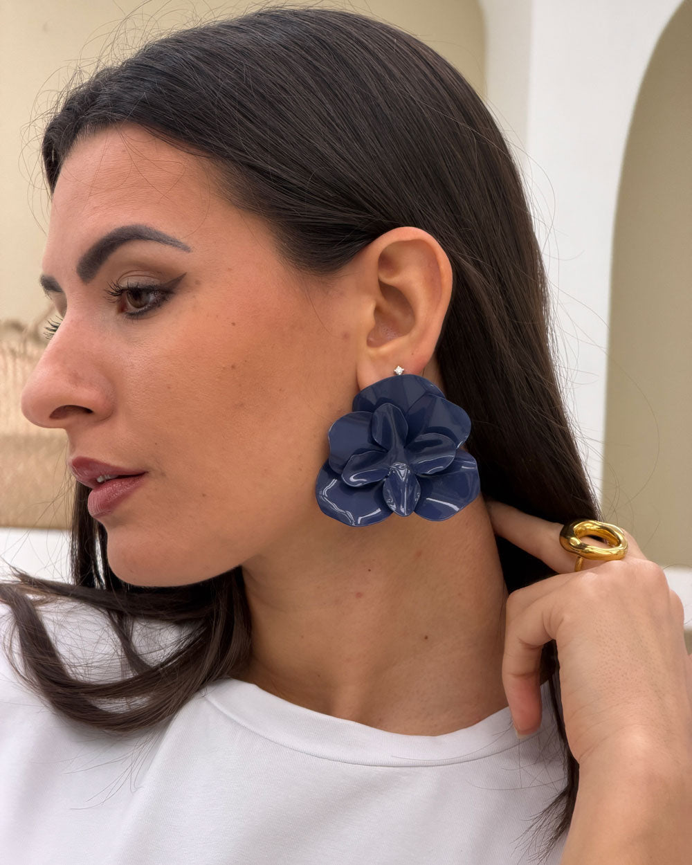 Orecchini Fiore Blu