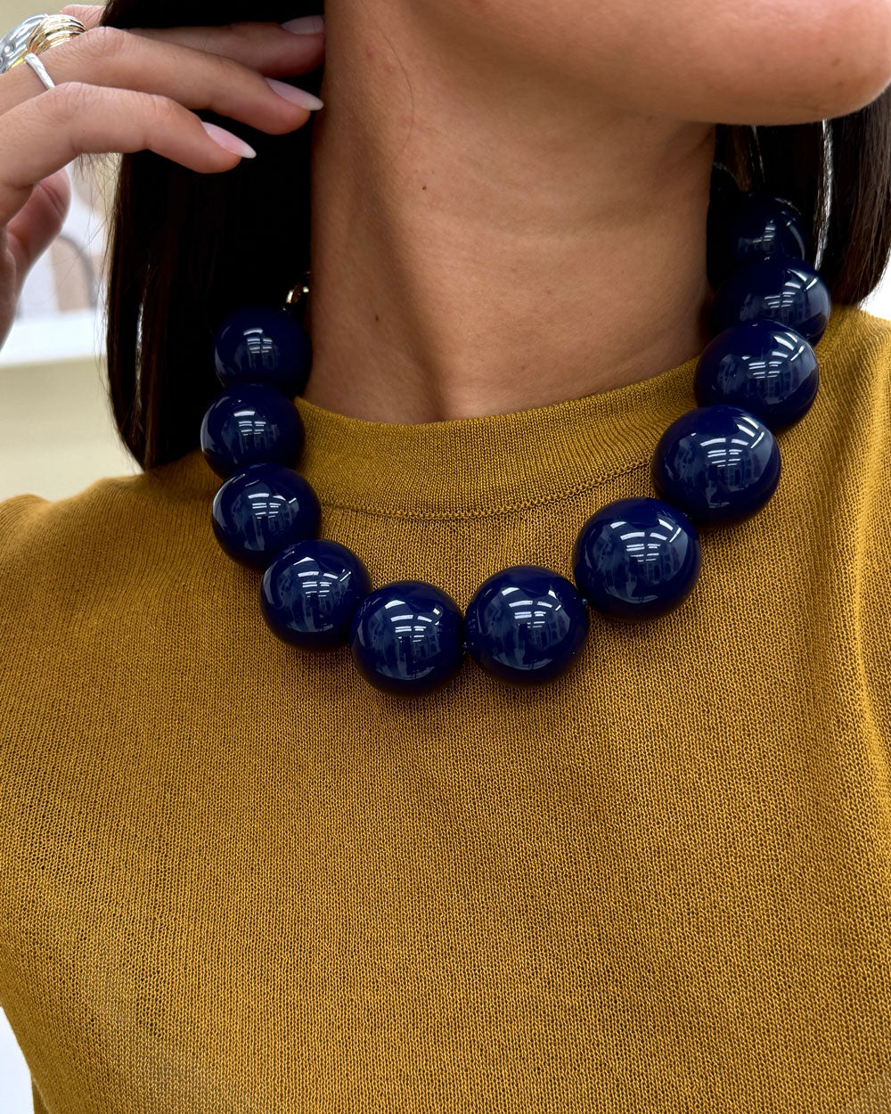 Collana sfere big Blu