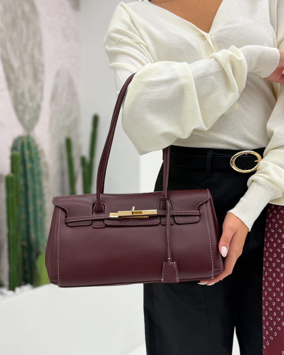 Borsa a spalla Megan Bordeaux