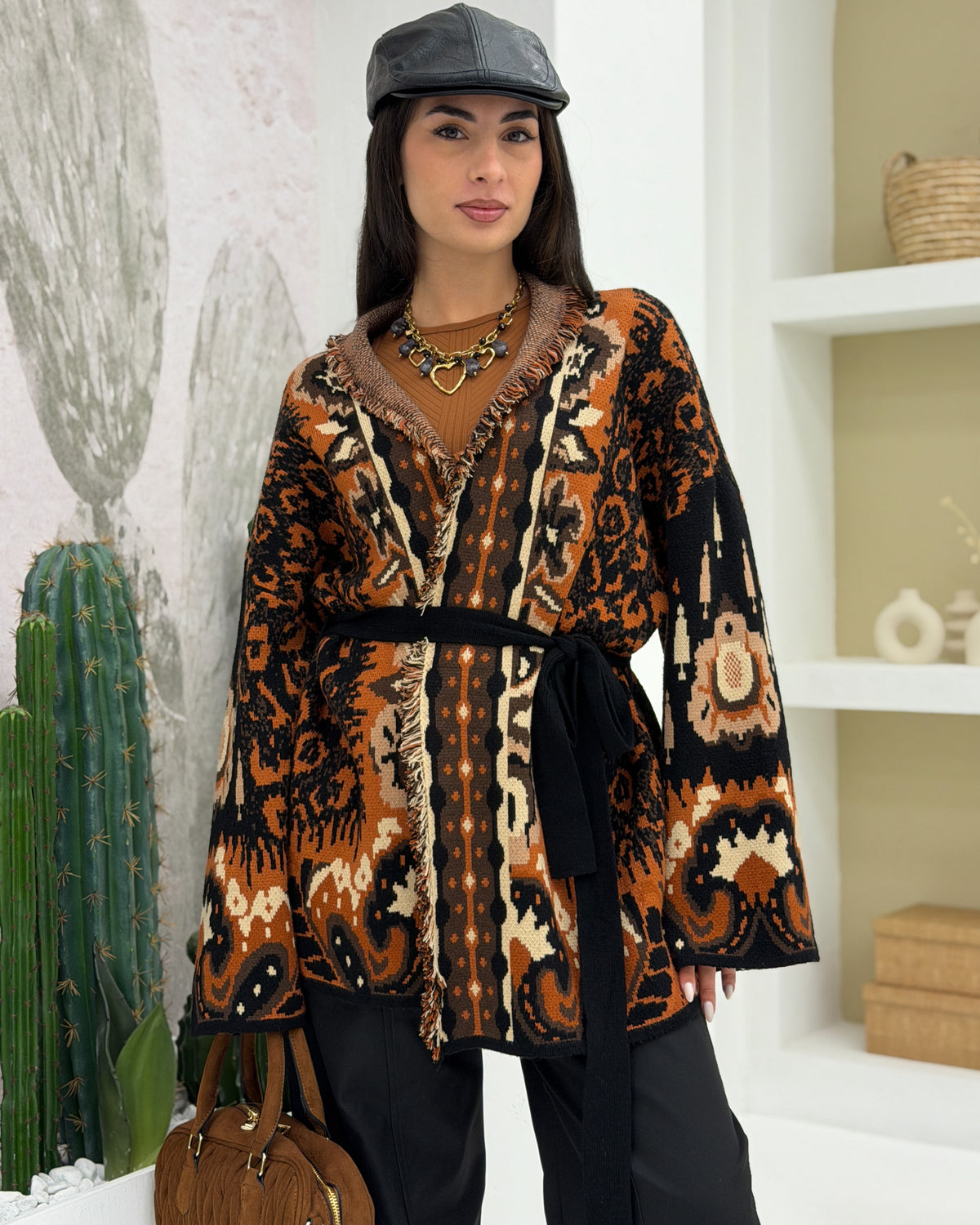 Cardigan Fantasy cintura Arancione