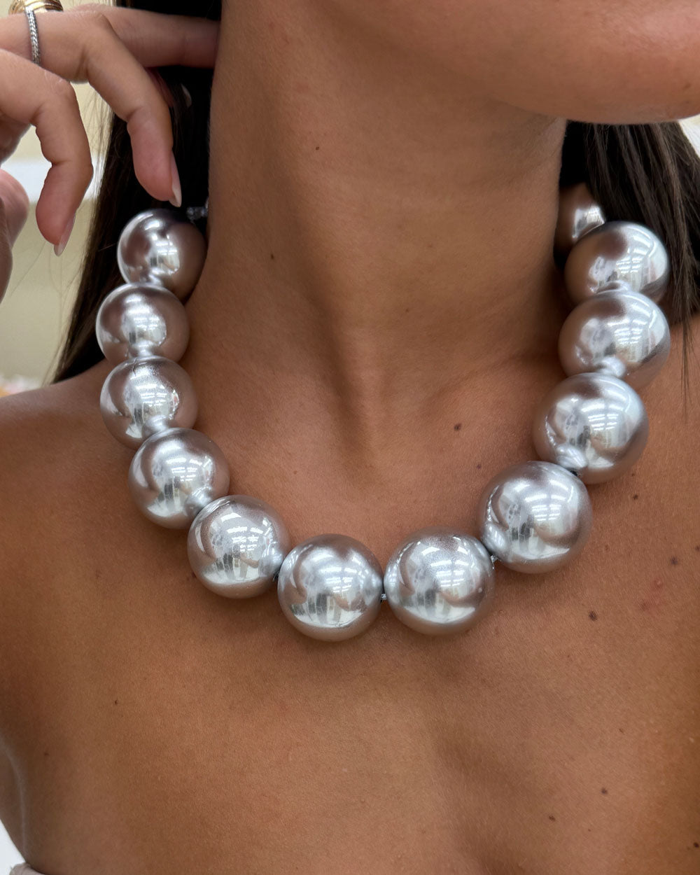 Collana sfere big Argento