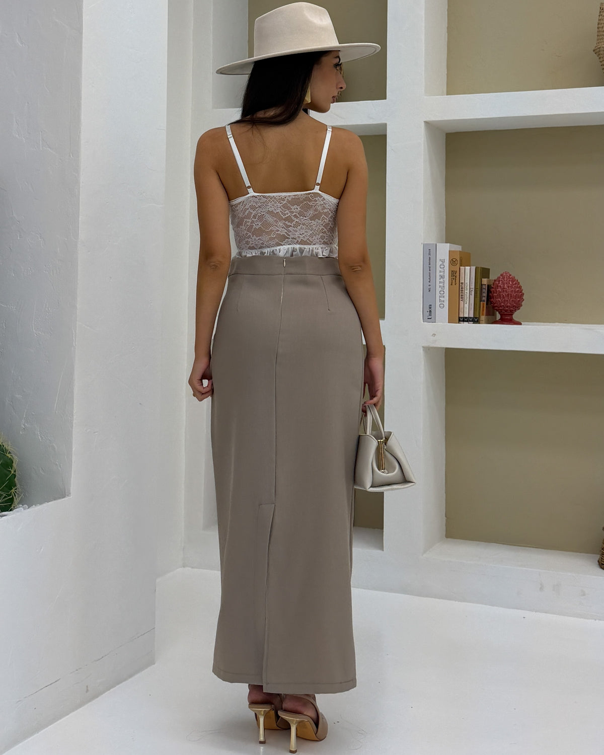 Tailleur gonna Tortora