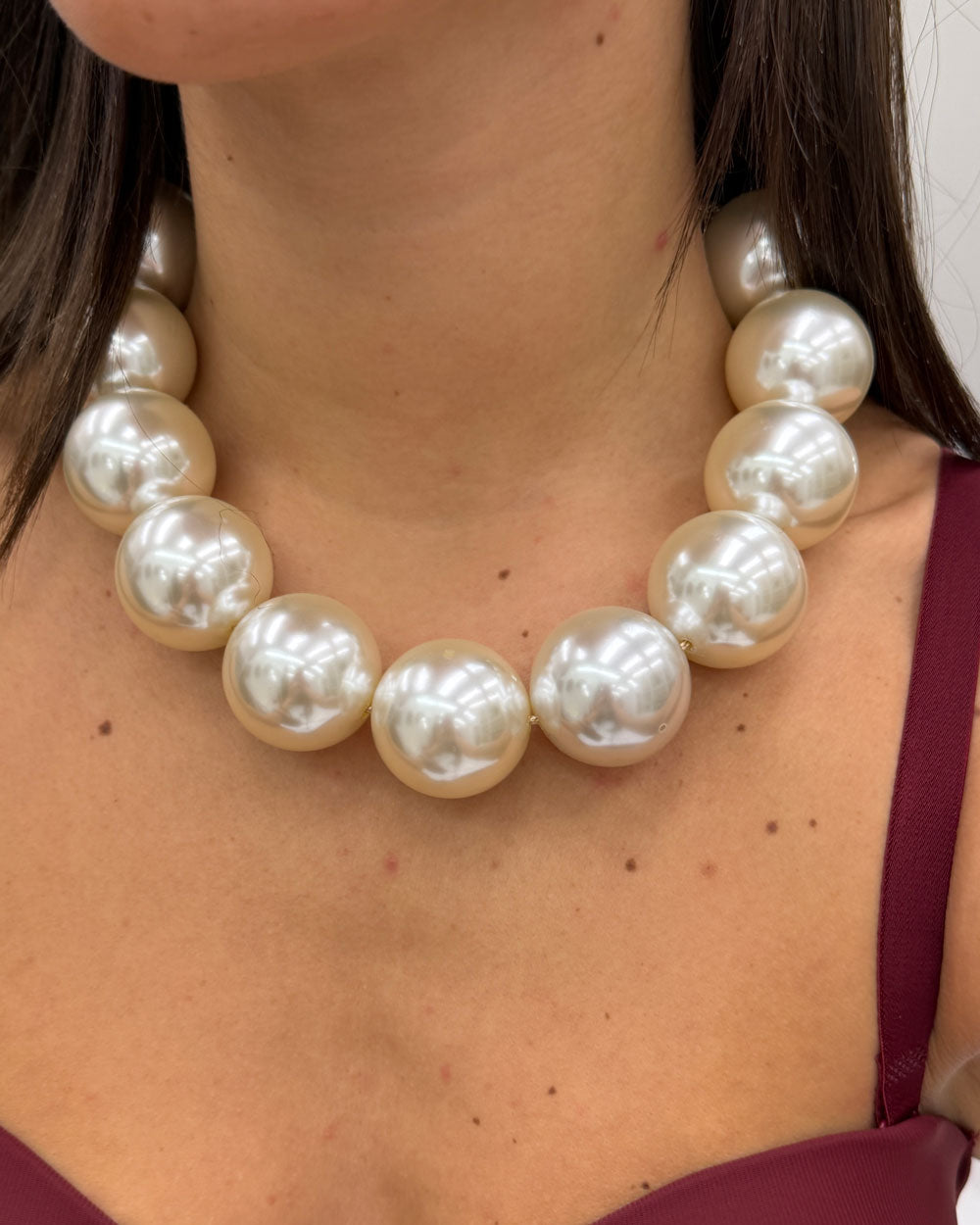 Collana sfere big Bianco