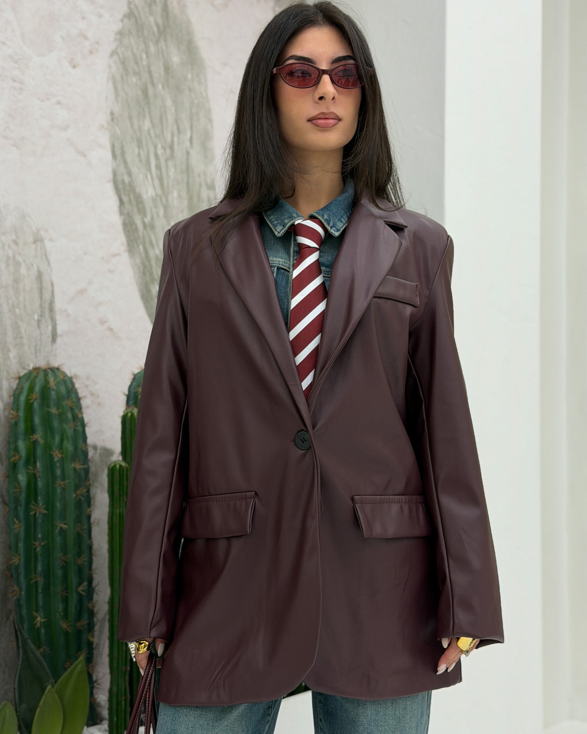 Blazer ecopelle Conny Bordeaux
