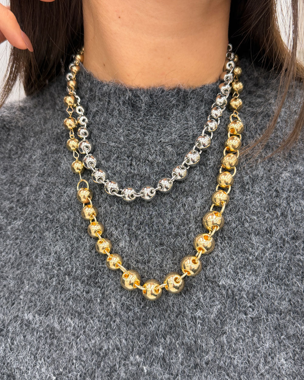 Collana biglie Bicolor