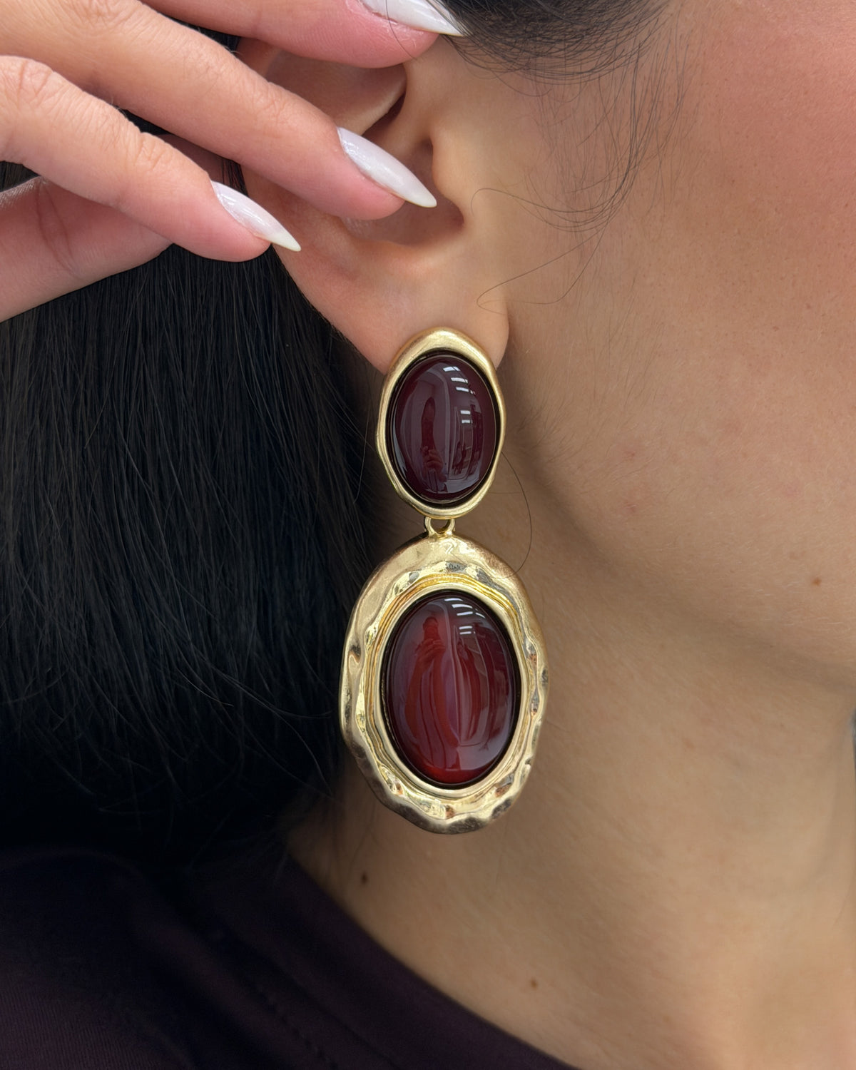 Orecchini LadyPerla Bordeaux