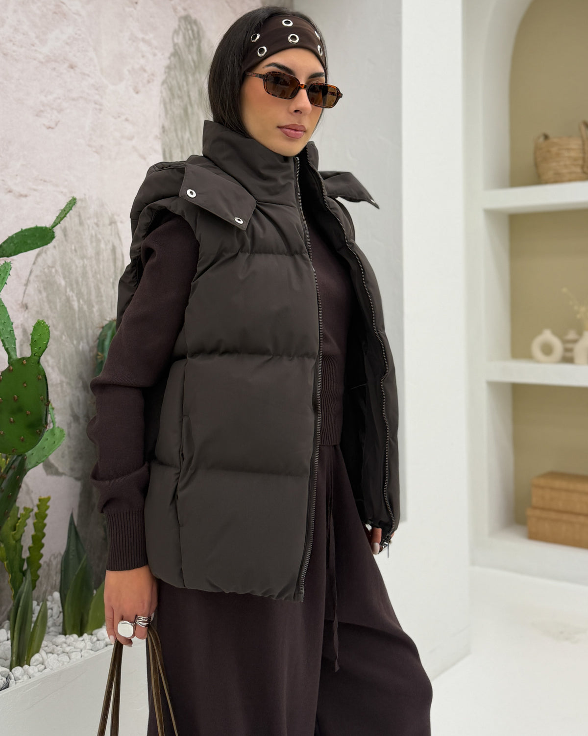 Gilet Imbottito Marrone