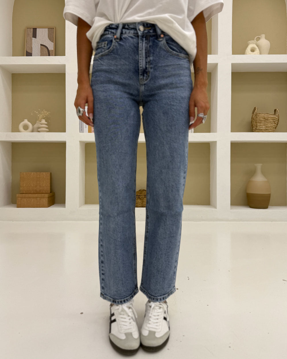 Jeans straight H3000-2 Celeste