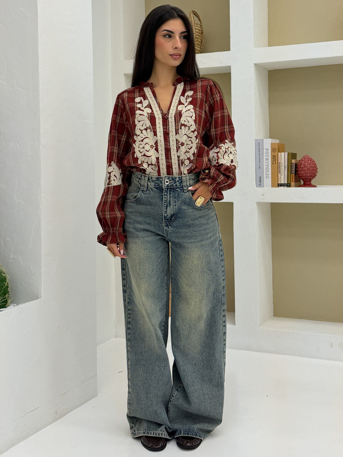 Camicia Aspen Vichy Rosso