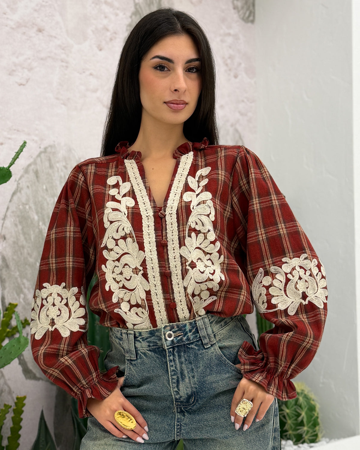 Camicia Aspen Vichy Rosso