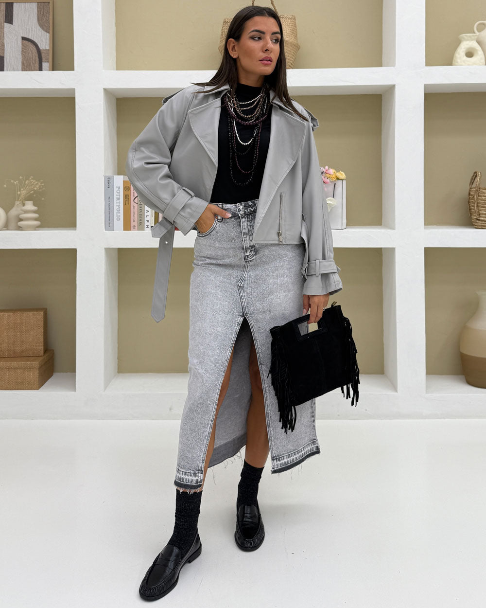 Trench ecopelle Ghiaccio