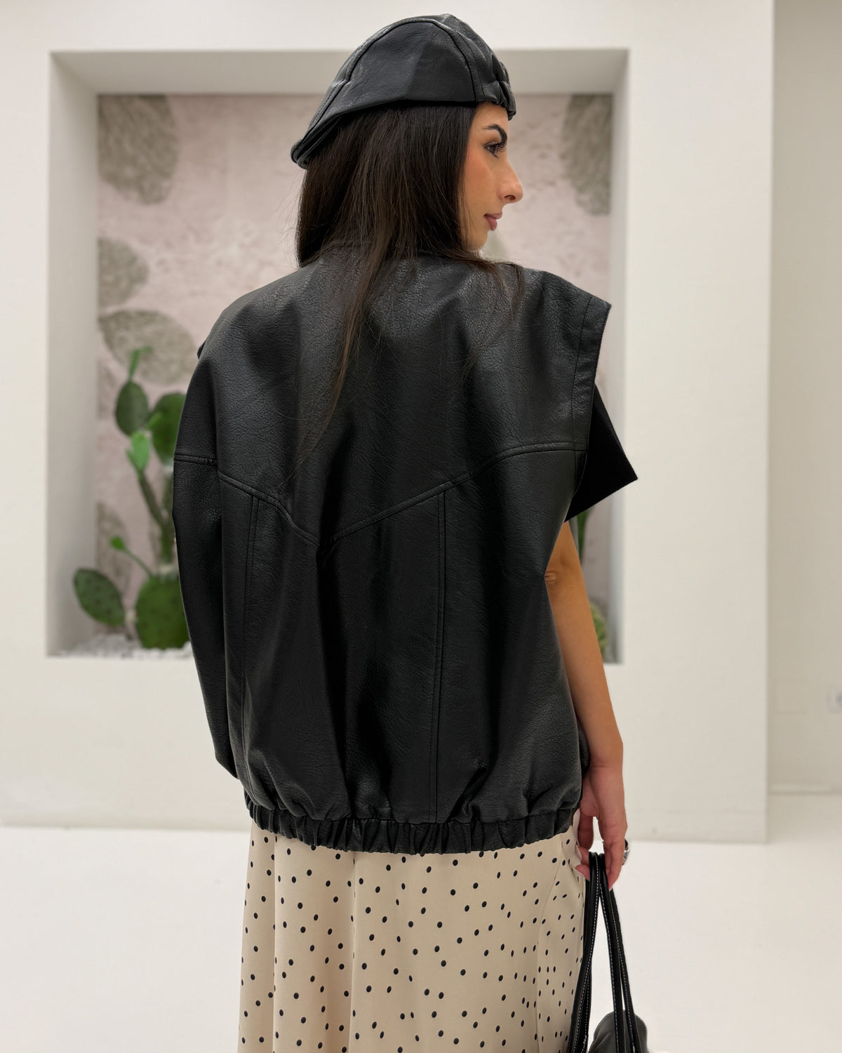 Gilet\bomber ecopelle Nero
