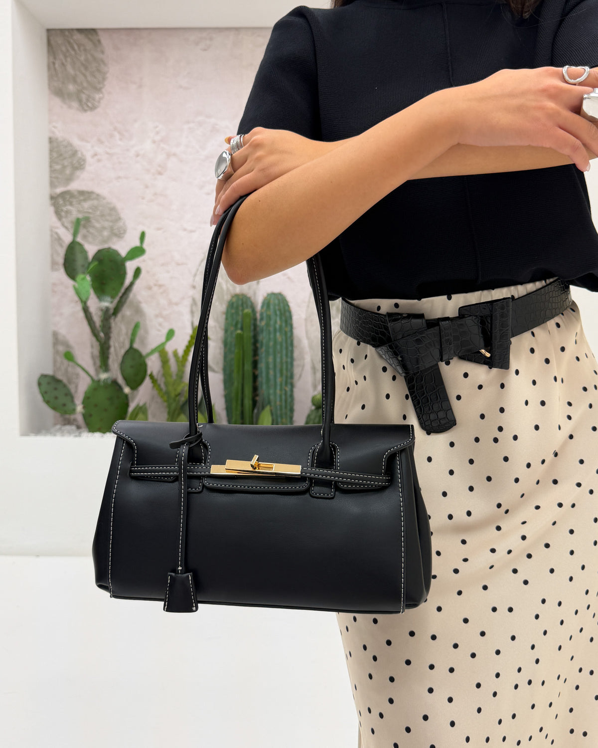Borsa a spalla Megan Nero