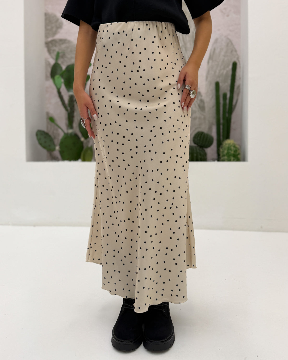 Gonna midi satin Marisol Panna