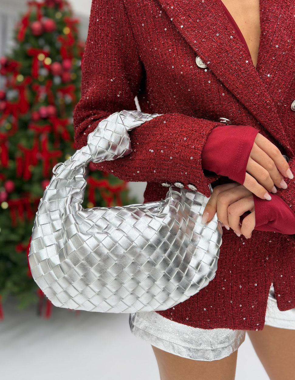 Borsa Intreccio Nodo piccola Argento