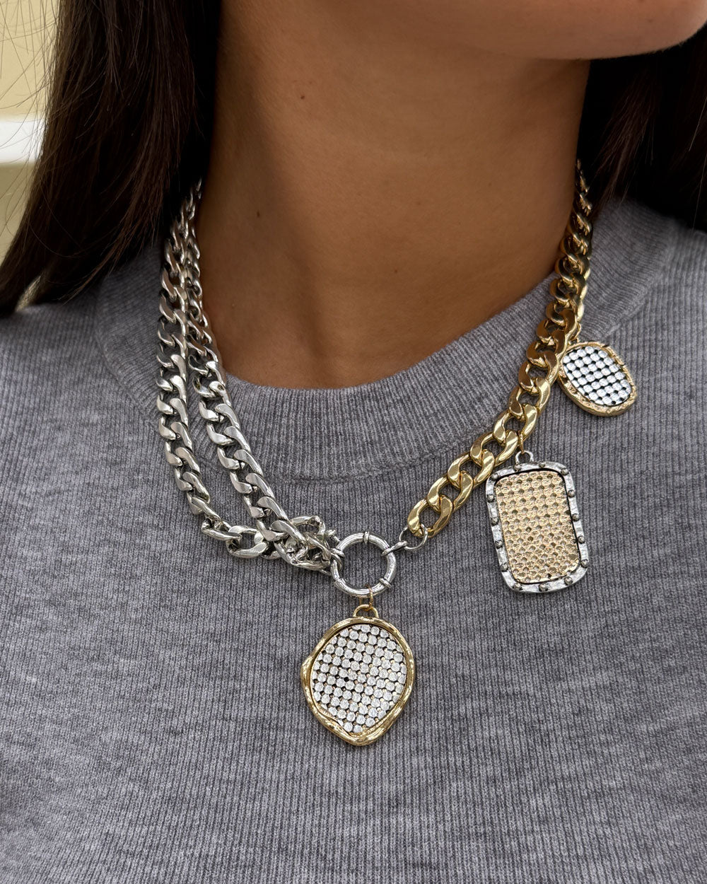Collana Piastrine Bicolore