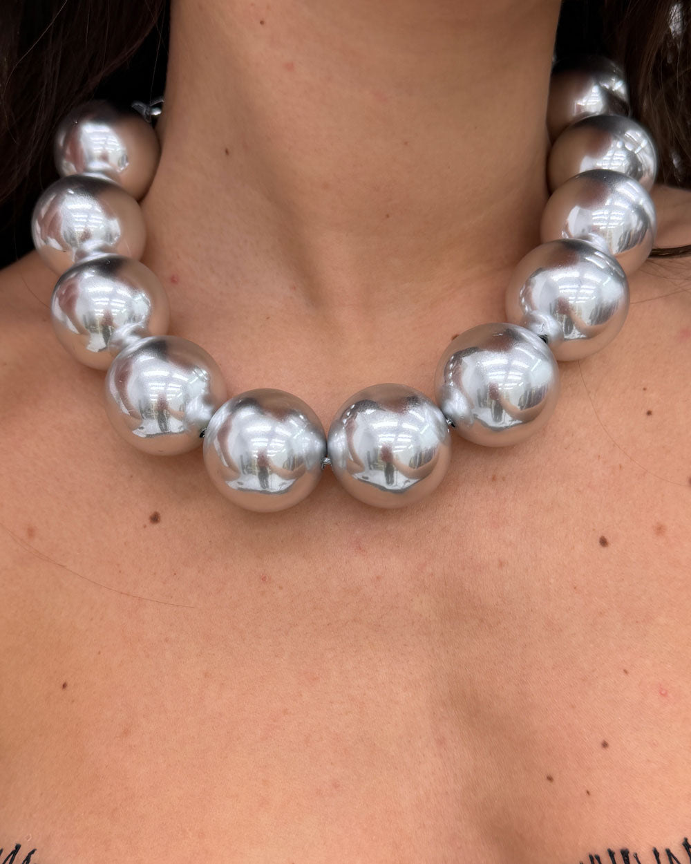 Collana sfere big Argento