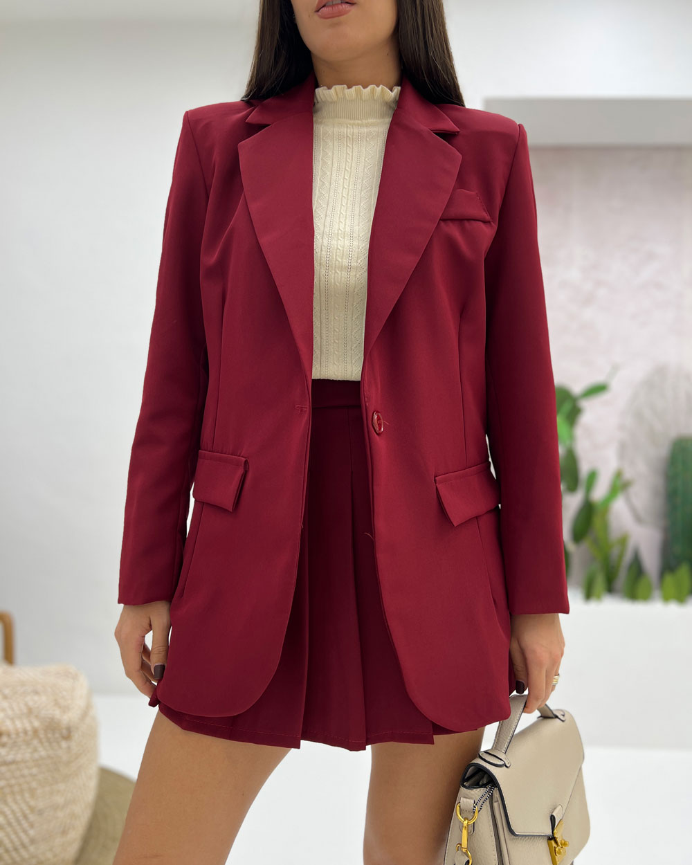 Blazer bottone singolo Bordeaux