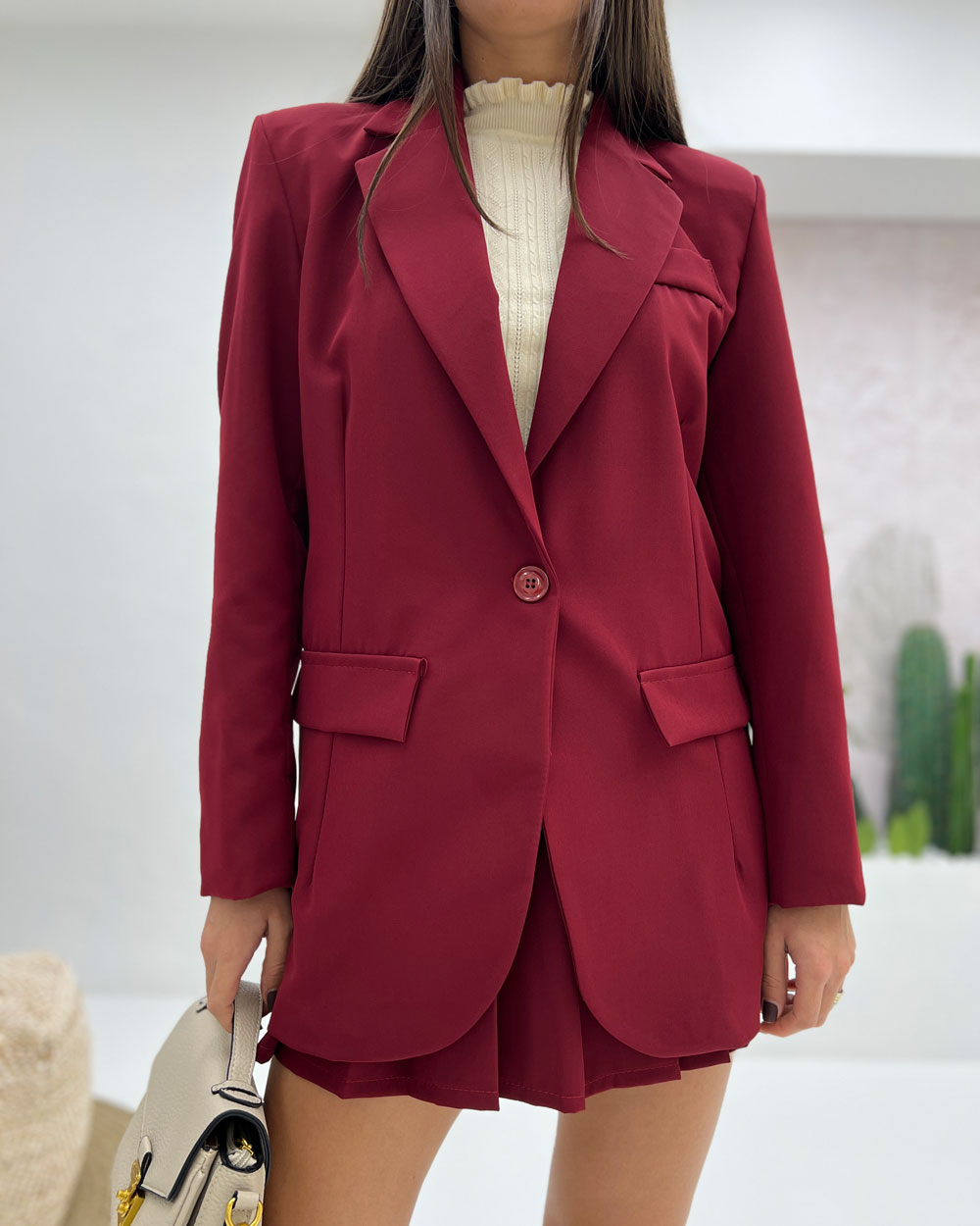 Blazer bottone singolo Bordeaux