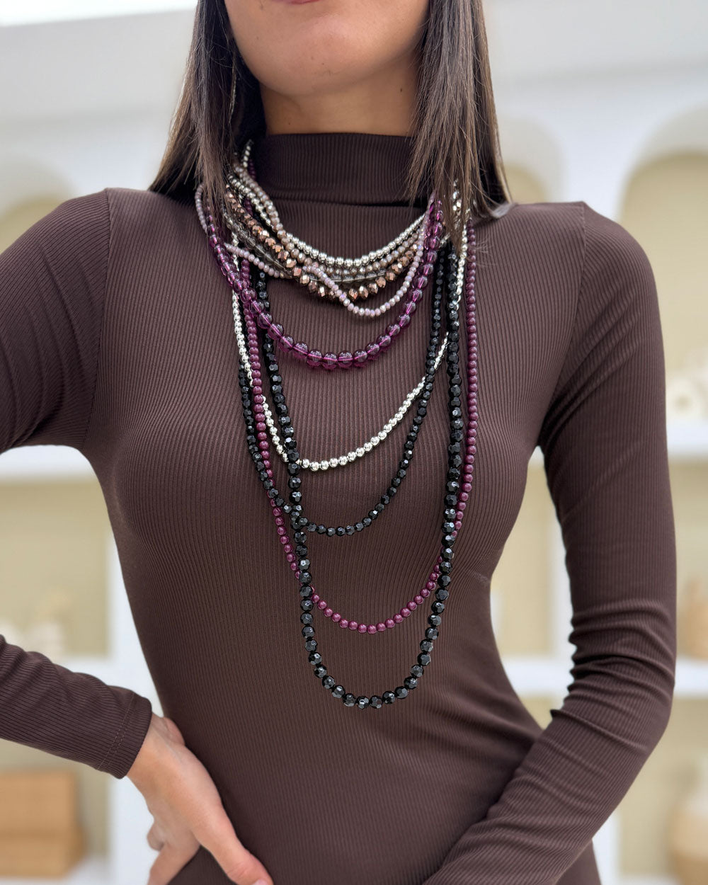 Collana multi perline Viola