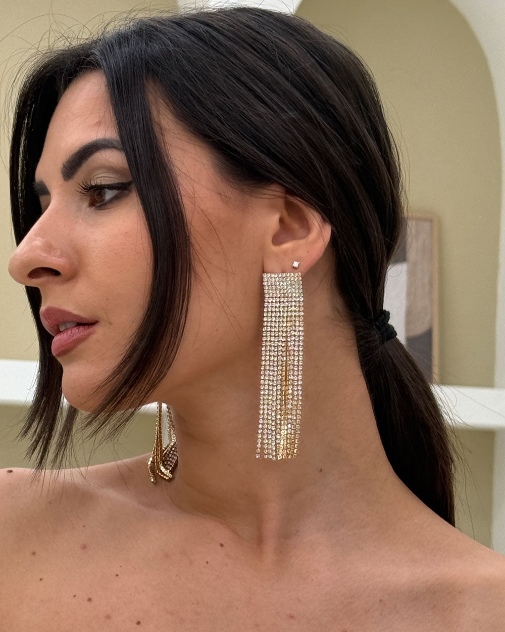 Orecchini strass Amanda Oro