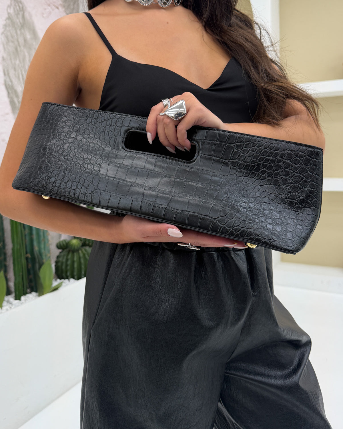 Borsa a mano cocco Nero