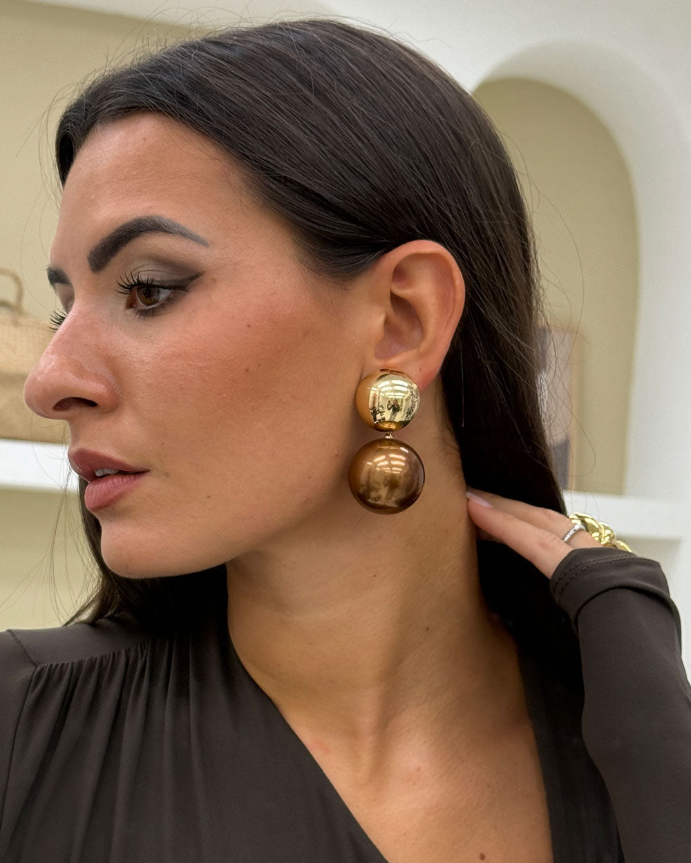 Orecchini Sister Marrone