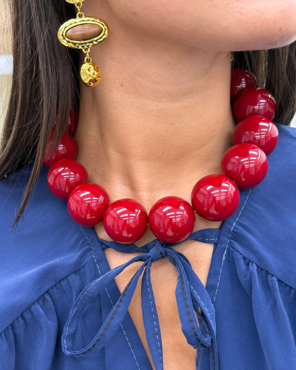 Collana sfere big Bordeaux