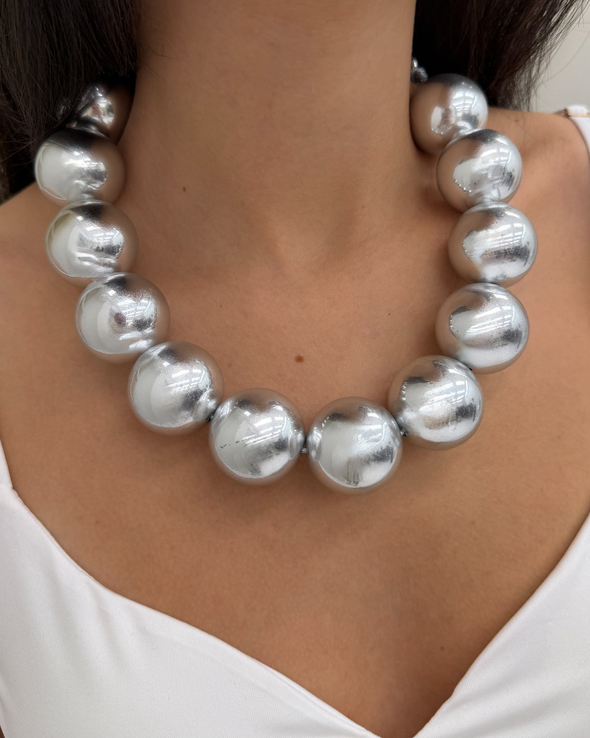 Collana sfere big Argento