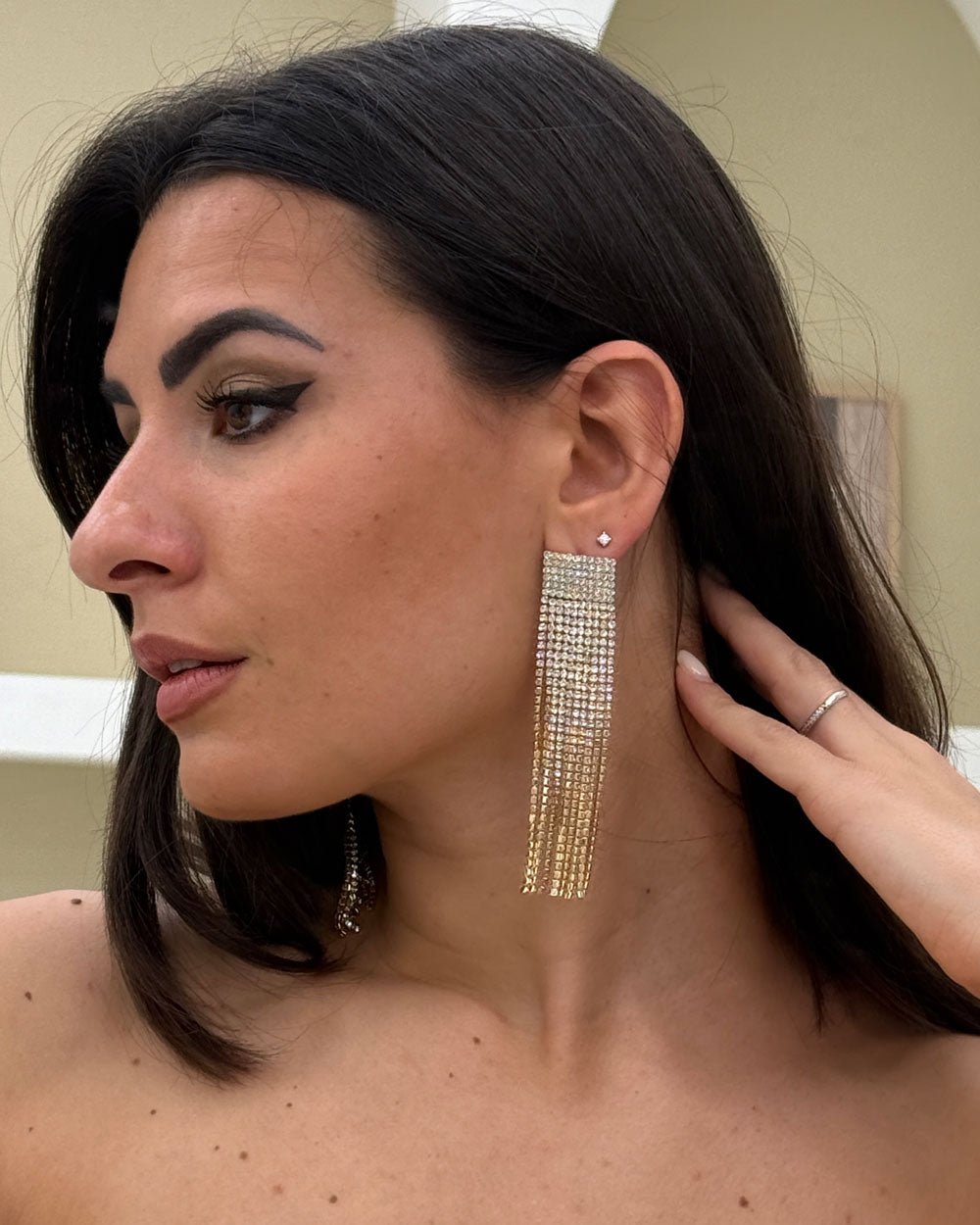 Orecchini strass Amanda Oro