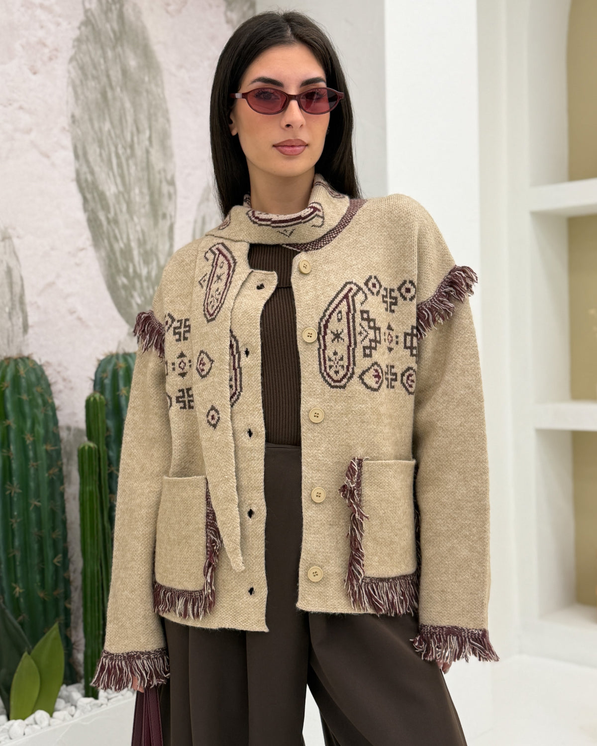 Cardigan Mountain Frange Beige