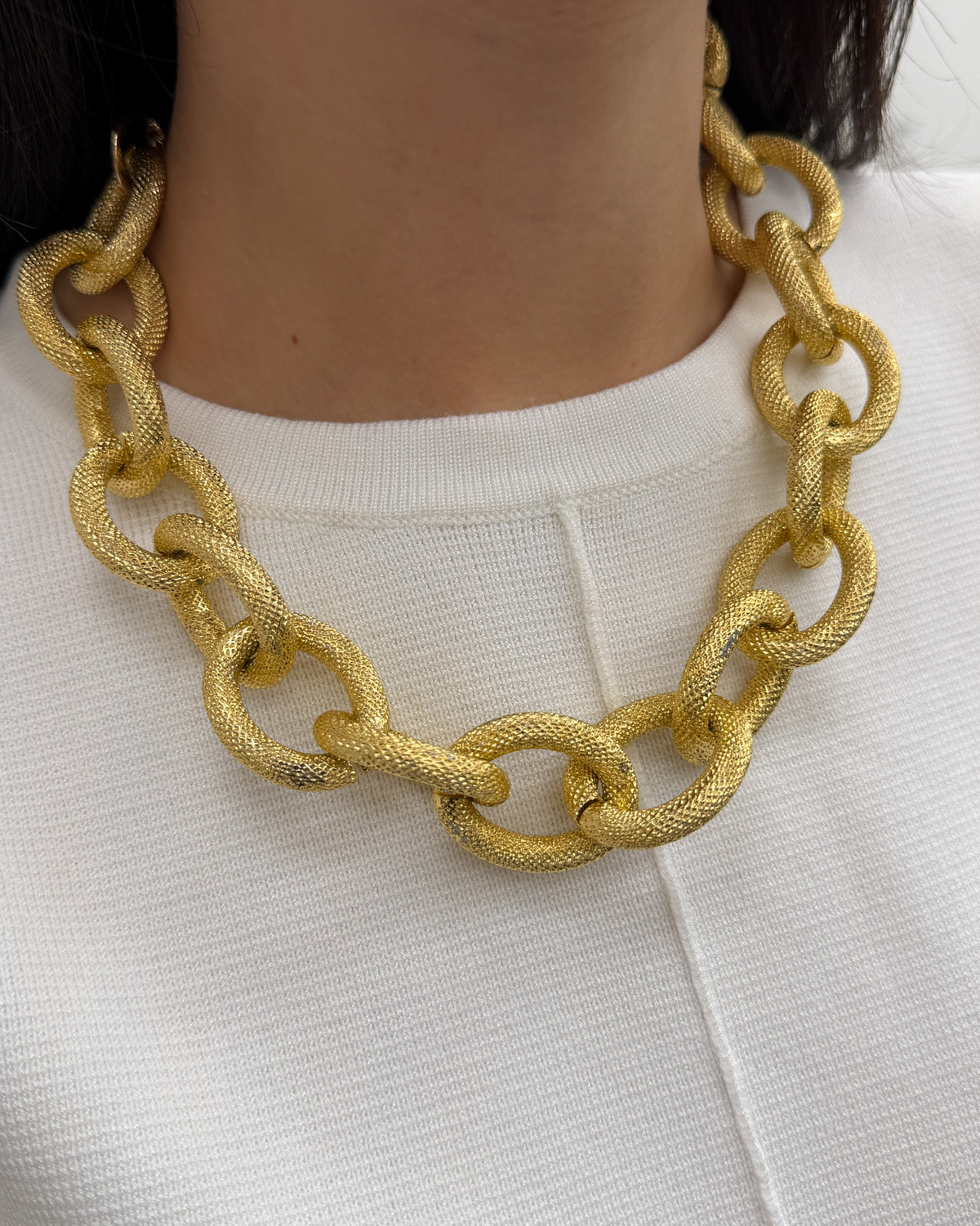 Collana oval satinata Oro