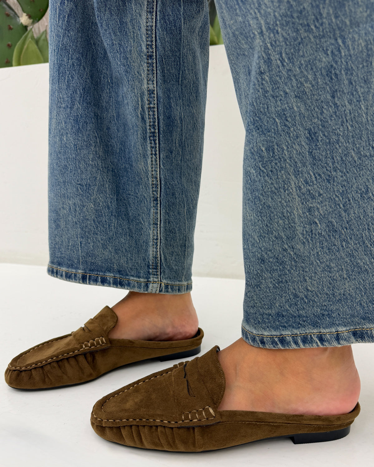 Mules\mocassino scamosc. Beige