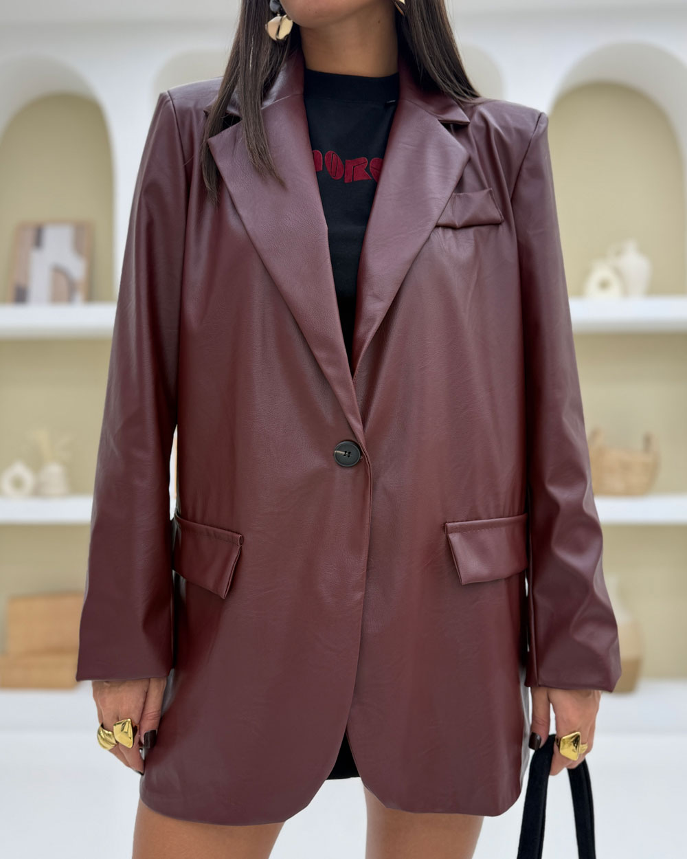 Blazer ecopelle Conny Bordeaux