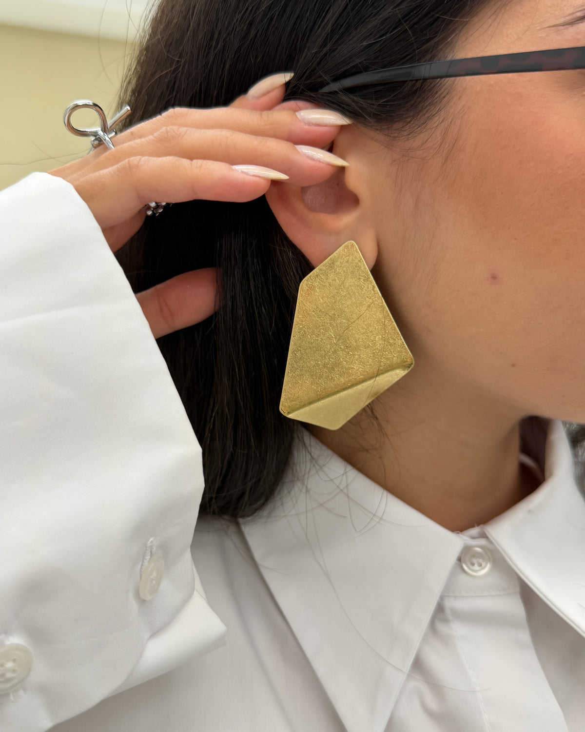 Orecchini Geometric Satinato Oro