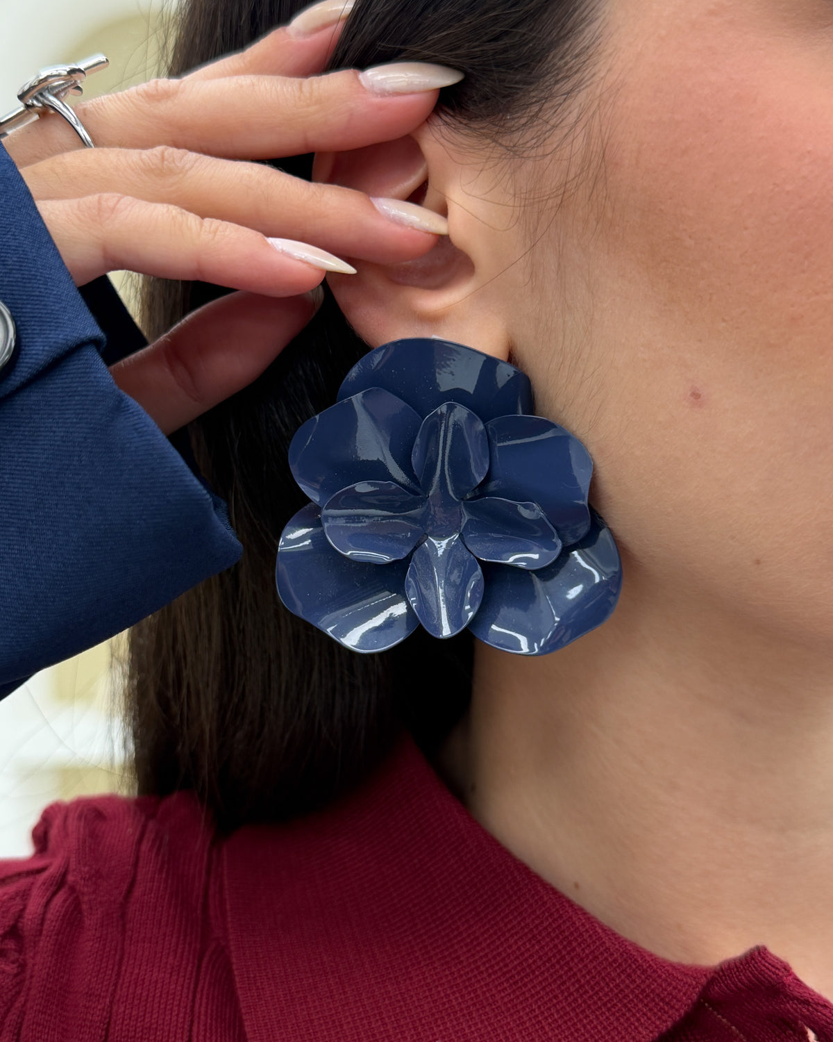 Orecchini Fiore Blu