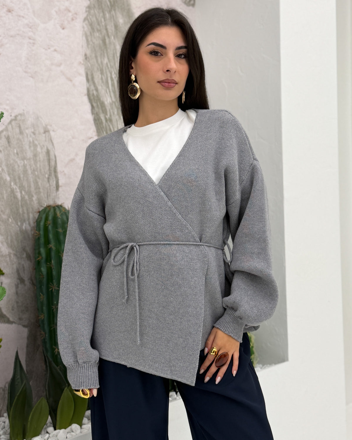 Cardigan Kimono Grigio