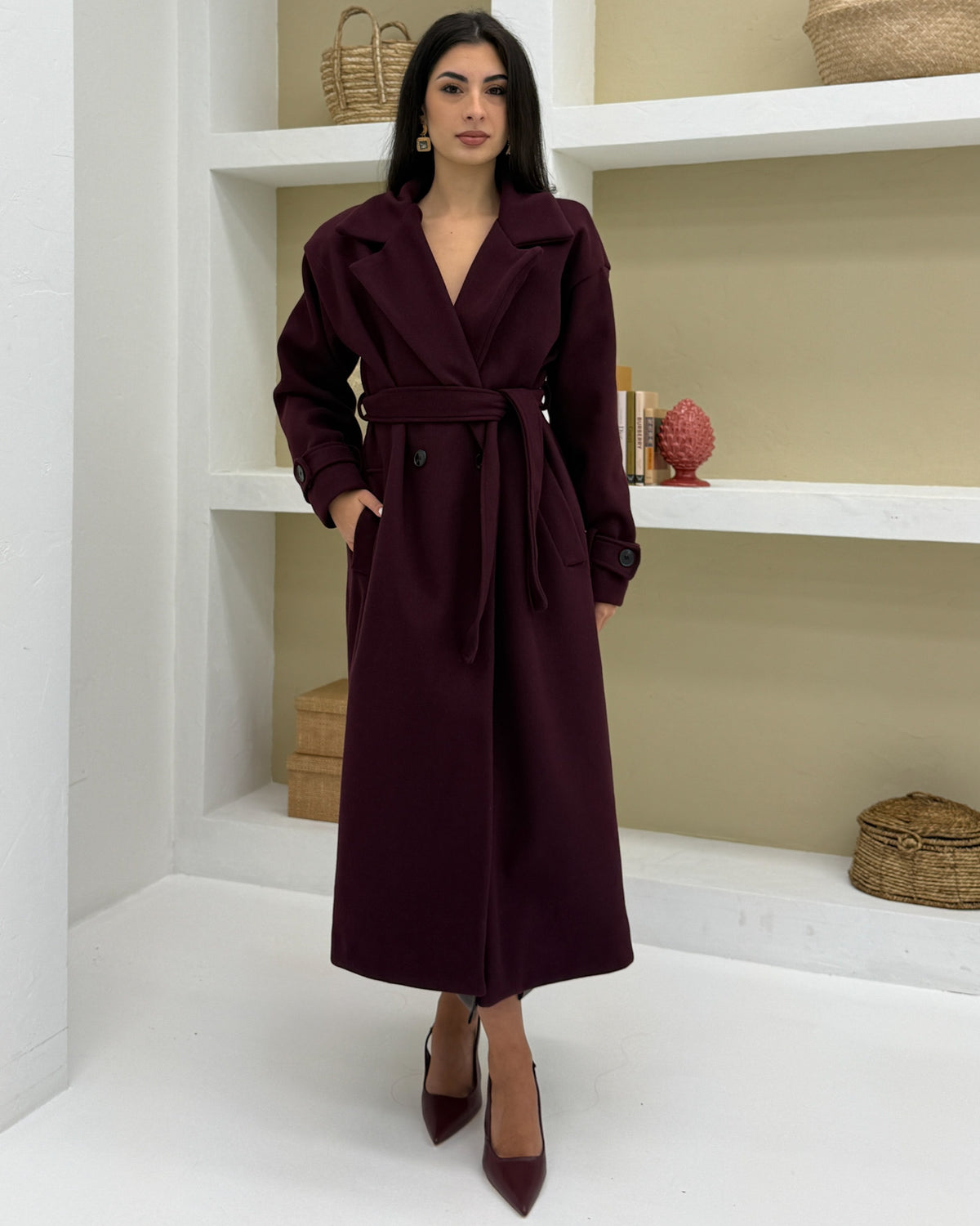 Cappotto  100%MISTO LANA  Bordeaux