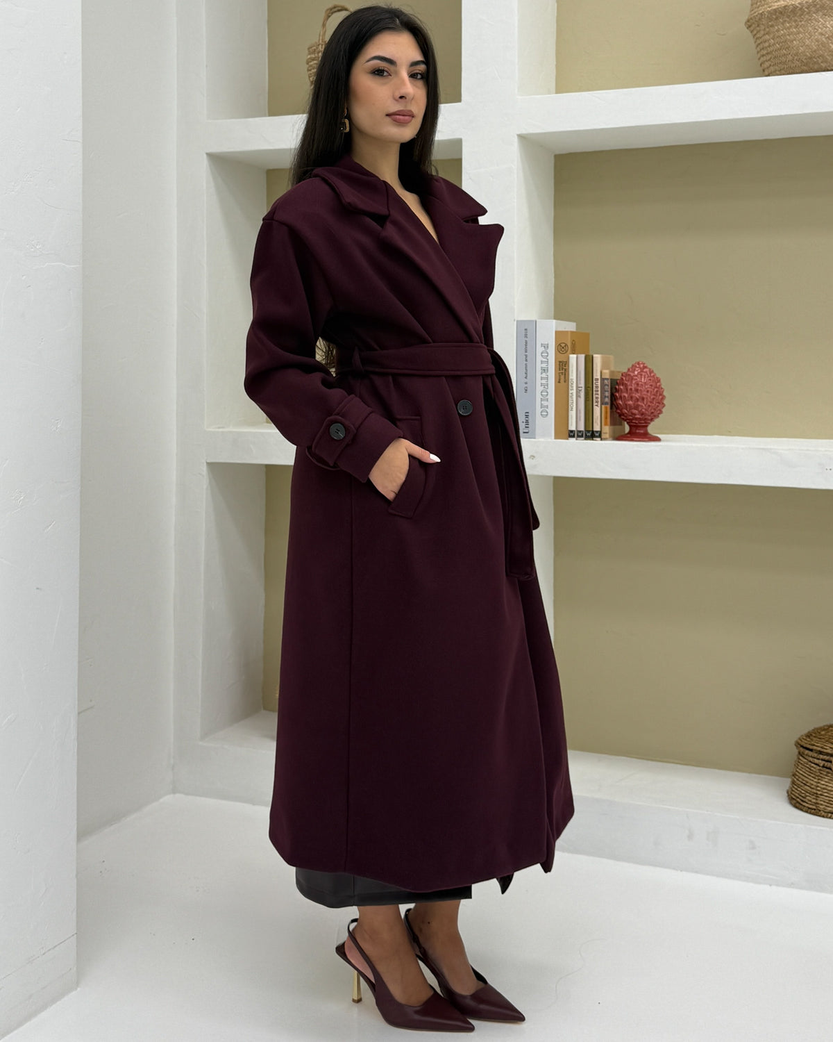 Cappotto  100%MISTO LANA  Bordeaux