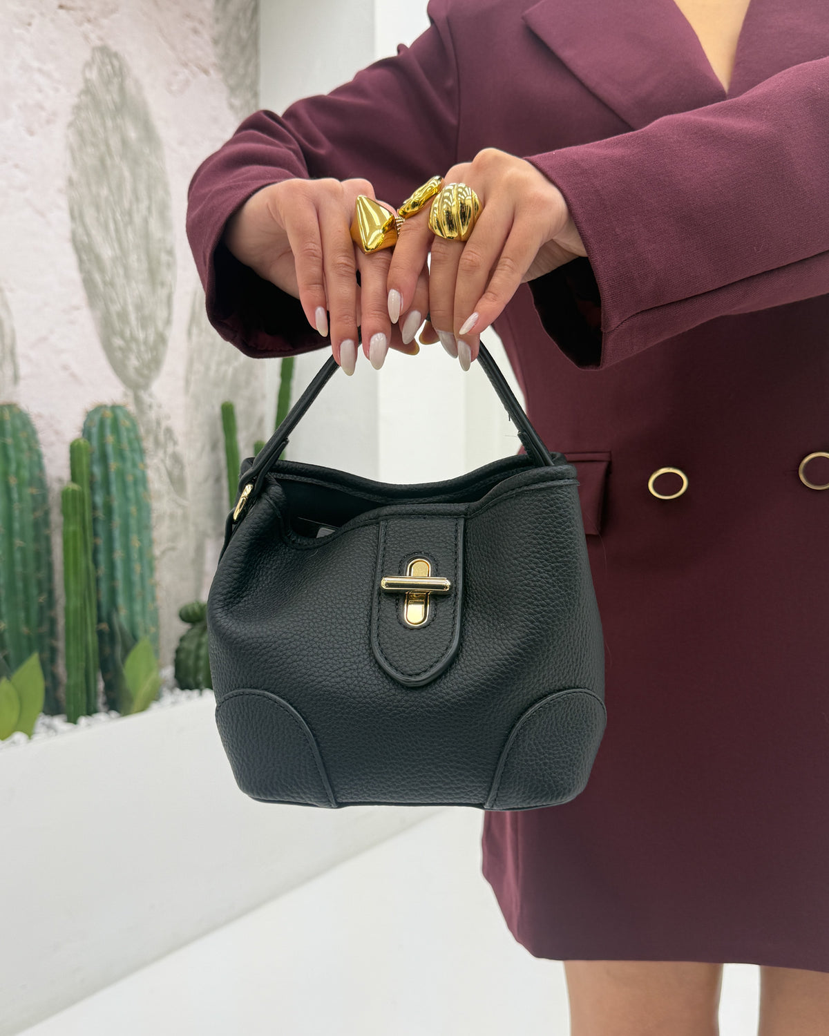 Borsa mini sacchetto Nero