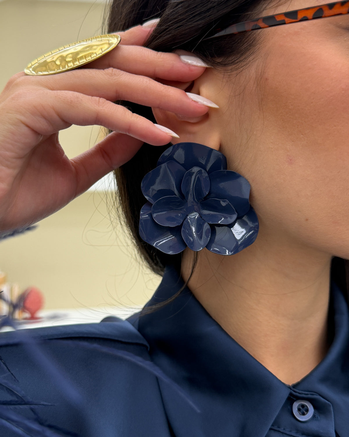 Orecchini Fiore Blu