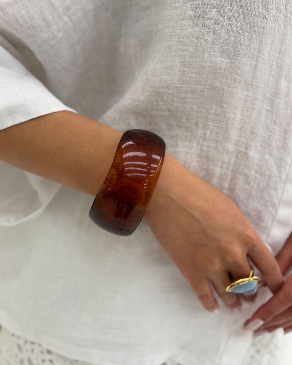 Bracciale resina basic Marrone