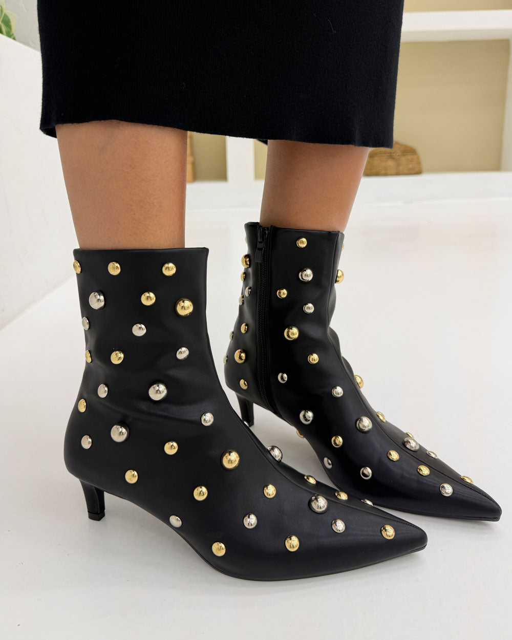 Stivale borchiato Nero