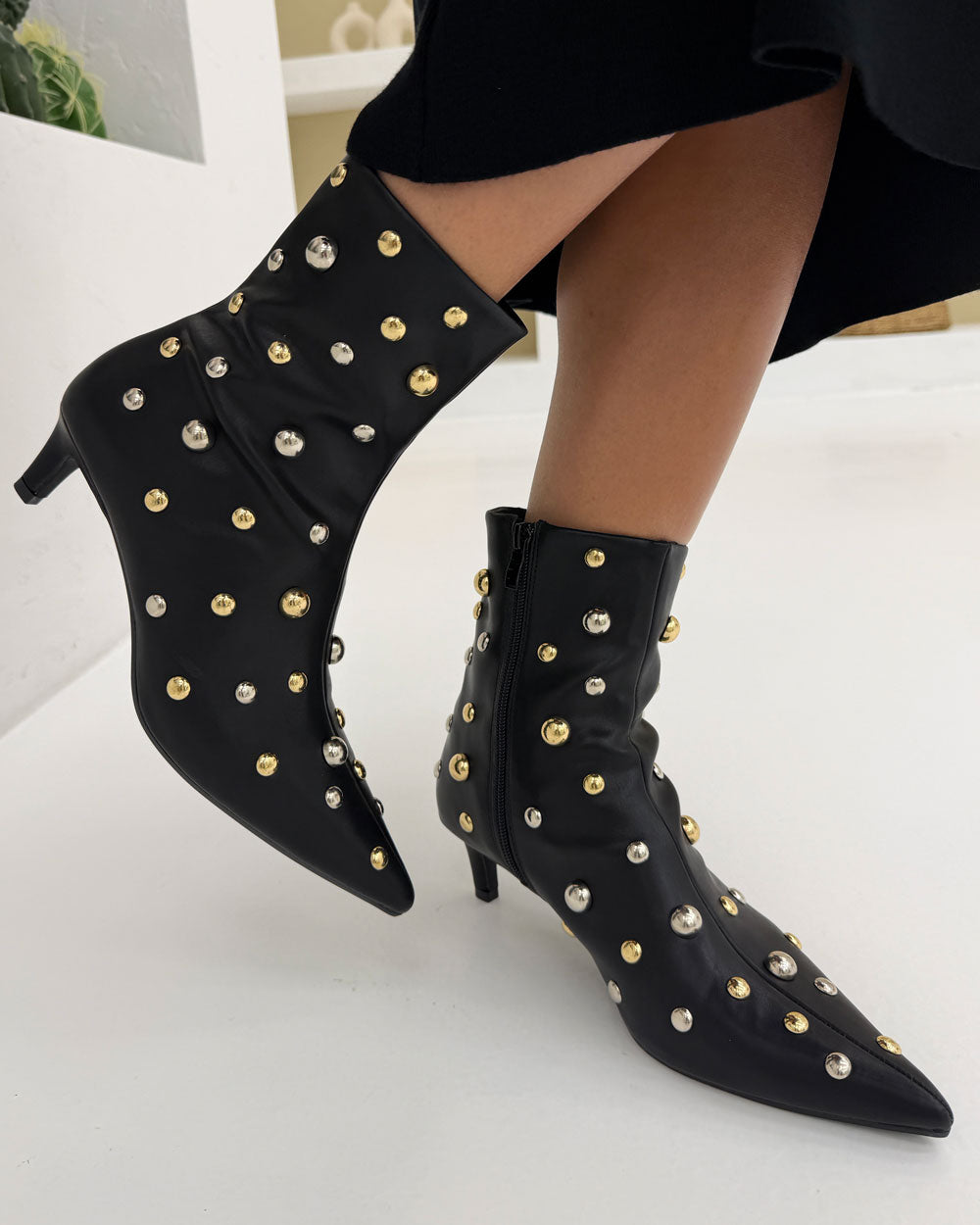 Stivale borchiato Nero