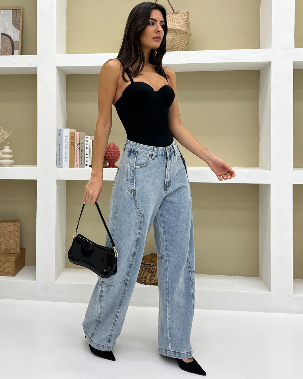 Jeans baggy Al211 Celeste