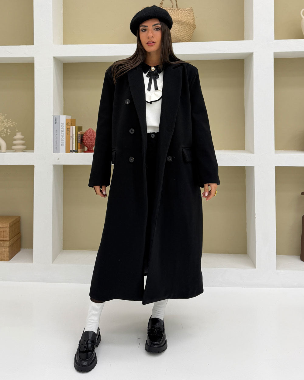 Cappotto cintura RETRO Nero