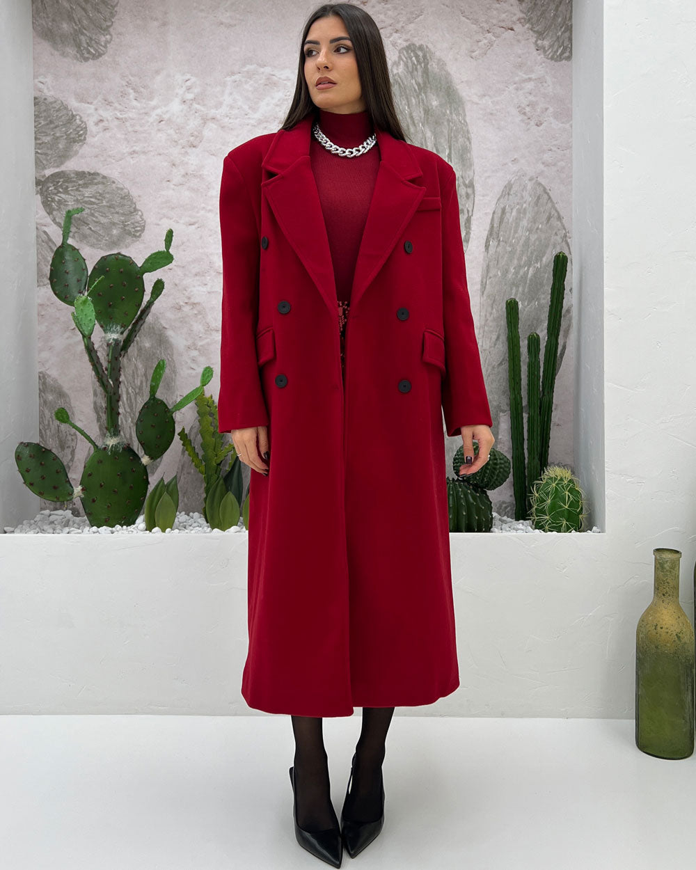 Cappotto midi VTCPP Bordeaux